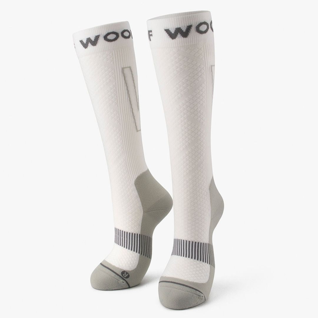 Performance Compression Socks, White and Grey