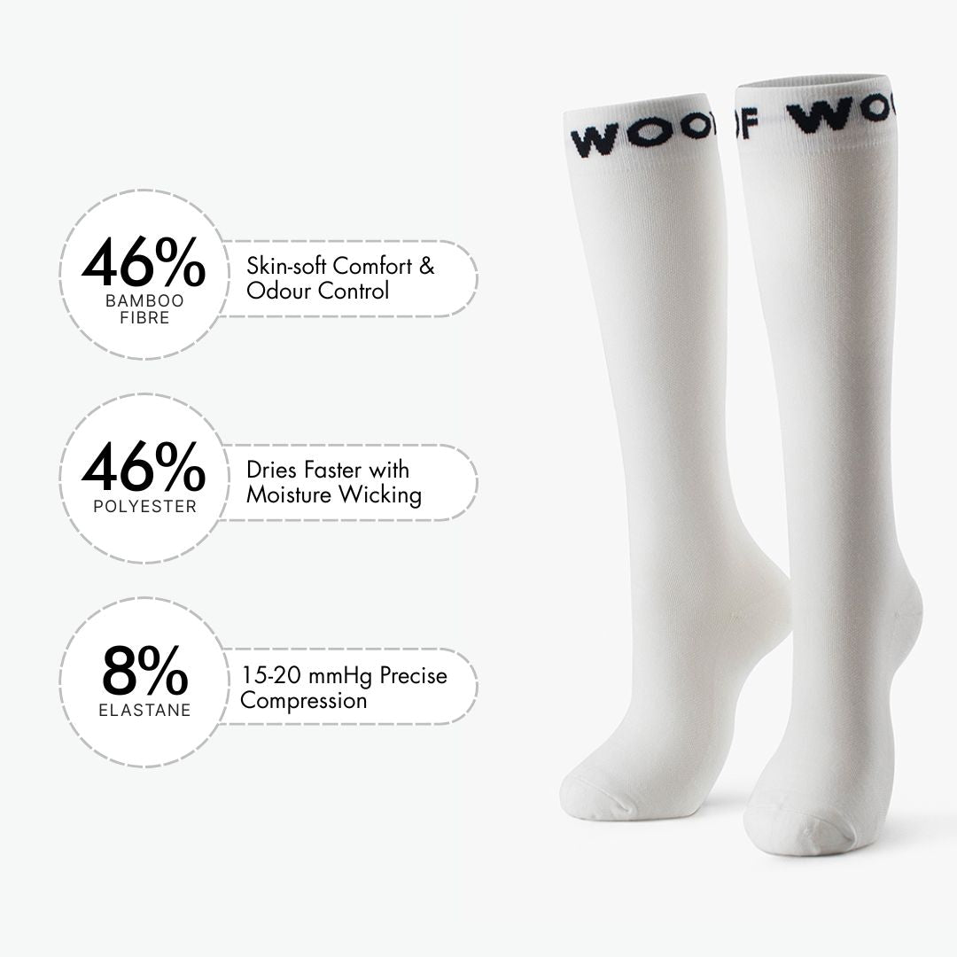 White Bamboo Compression Socks